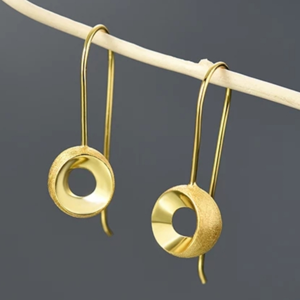18k Gold Over .925 Sterling Silver Minimalistic Earrings